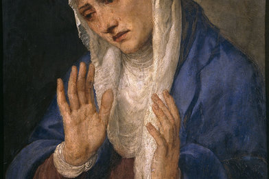 Mutter Maria mit offenen Händen - Copyright: Wikipedia, Künstler: Tizian